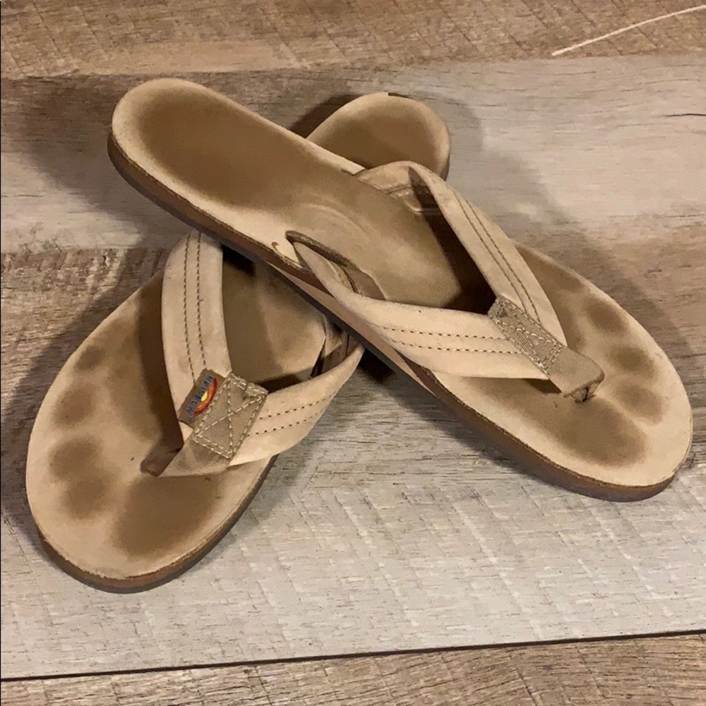 Rainbow Tan Flip Flops